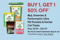 Petvalu All Greenies & Parformatrin Ultra Pill Pockets & Dental Cat Treats offer