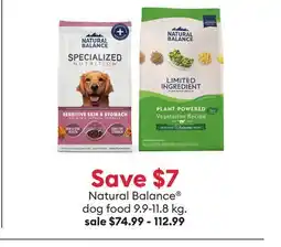 Petsmart Save $7 Natural Balance dog food 9.9-11.8 kg offer