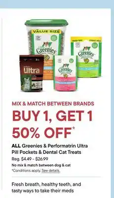 Petvalu ALL Greenies & Performatrin Ultra, Pill Pockets & Dental Dog Treats offer