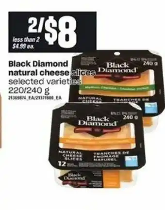 Zehrs Markets Black Diamond natural cheese slices offer
