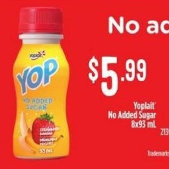 Zehrs Markets Yoplait No Added Sugar offer