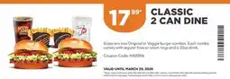 Harvey’s CLASSIC 2 CAN DINE offer