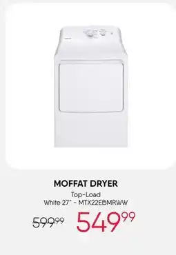 Meubles RD MOFFAT Dryer Front-Load White 27 - MTX22EBMRWW offer