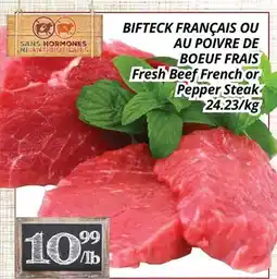Supermarché PA BIFTECK FRANÇAIS OU AU POIVRE DE BOEUF FRAIS | Fresh Beef French or Pepper Steak offer
