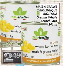 Supermarché PA MAÏS À GRAINS BIOLOGIQUE BIOITALIA | Organic Whole Kernel Corn offer