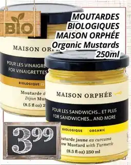 Supermarché PA MOUTARDES BIOLOGIQUES MAISON ORPHÉE | Organic Mustards offer