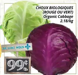 Supermarché PA CHOUX BIOLOGIQUES | Organic Cabbage offer