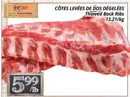 Supermarché PA CÔTES LEVÉES DE DOS DÉGELÉES | Thawed Back Ribs offer