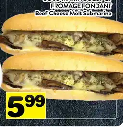 Supermarché PA SOUS-MARIN BOEUF ET FROMAGE FONDANT | Beef Cheese Melt Submarine offer