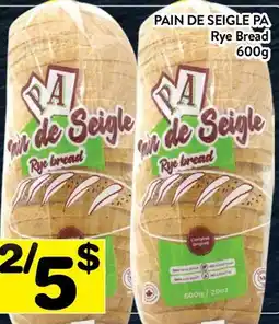 Supermarché PA PAIN DE SEIGLE PA | Rye Bread offer