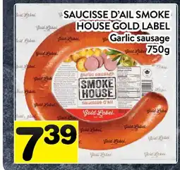 Supermarché PA SAUCISSE D'AIL SMOKE HOUSE GOLD LABEL | Garlic sausage offer