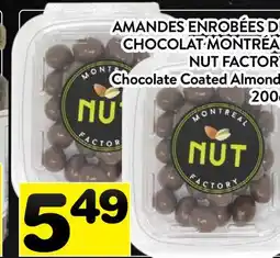 Supermarché PA AMANDES ENROBÉES DE CHOCOLAT MONTRÉAL | NUT FACTORY Chocolate Coated Almond offer