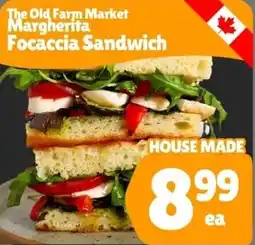 The Old Farm Market The Old Farm Market Margherita Focaccia Sandwich offer