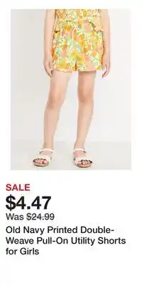 Old Navy Old Navy Printed Double-Weave Pull-On Utility Shorts for Girls offer