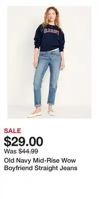 Old Navy Old Navy Mid-Rise Wow Boyfriend Straight Jeans offer