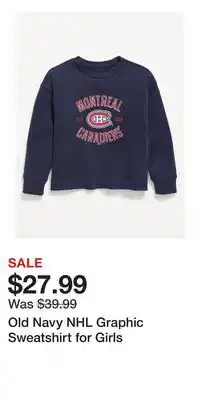Old Navy Old Navy NHL Graphic Sweatshirt for Girls offer