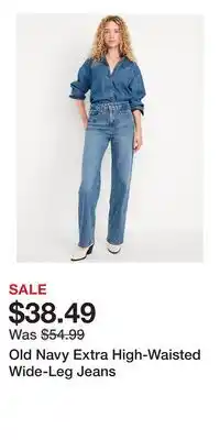 Old Navy Old Navy Extra High-Waisted Wide-Leg Jeans offer