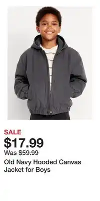 Old Navy Old Navy Hooded Canvas Jacket for Boys offer