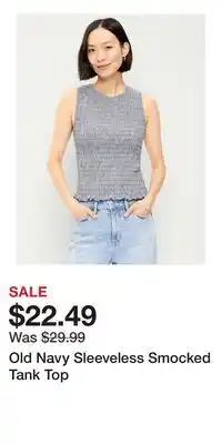Old Navy Old Navy Sleeveless Smocked Tank Top offer