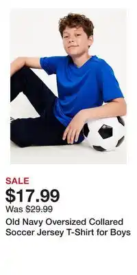 Old Navy Old Navy Oversized Collared Soccer Jersey T-Shirt for Boys offer