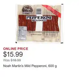 Costco Noah Martin's Mild Pepperoni offer