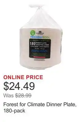 Costco Forest for Climate Dinner Plate, 180-pack offer