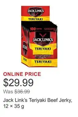 Costco Jack Link's Teriyaki Beef Jerky, 12 × offer