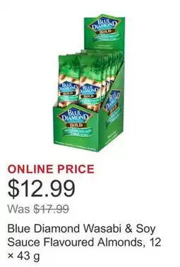 Costco Blue Diamond Wasabi & Soy Sauce Flavoured Almonds, 12 × offer