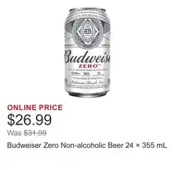 Costco Budweiser Zero Non-alcoholic Beer 24 × offer