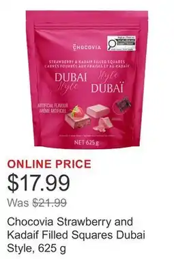 Costco Chocovia Strawberry and Kadaif Filled Squares Dubai Style offer