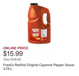 Costco Frank's RedHot Original Cayenne Pepper Sauce offer