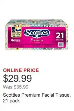 Costco Scotties Premium Facial Tissue, 21-pack offer