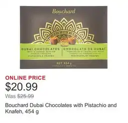 Costco Bouchard Dubai Chocolates with Pistachio and Knafeh offer