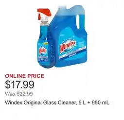 Costco Windex Original Glass Cleaner, 5 L + 950 mL offer