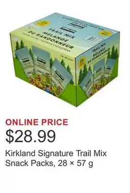 Costco Kirkland Signature Trail Mix Snack Packs, 28 × offer
