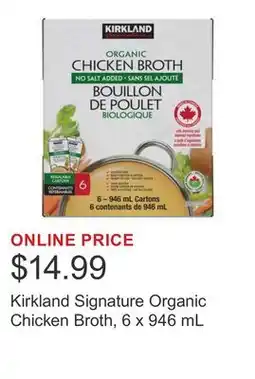 Costco Kirkland Signature Organic Chicken Broth offer