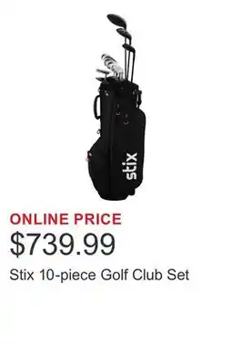 Costco Stix 10-piece Golf Club Set offer