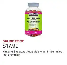 Costco Kirkland Signature Adult Multi-vitamin Gummies - 250 Gummies offer