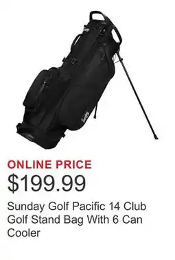Costco Sunday Golf Pacific 14 Club Golf Stand Bag With 6 Can Cooler offer
