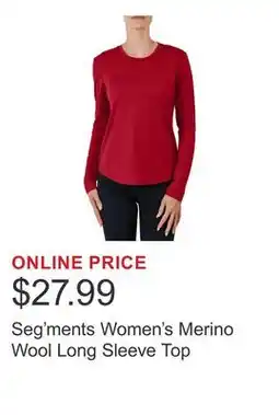 Costco Seg'ments Women's Merino Wool Long Sleeve Top offer