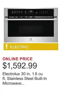 Costco Electrolux 30 in. 1.6 cu ft. Stainless Steel Built-In Microwave Oven with Convection Cooking offer