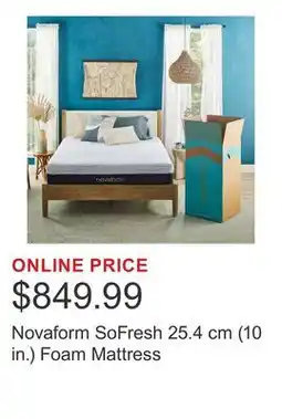 Costco Novaform SoFresh 25.4 cm (10 in.) Foam Mattress offer