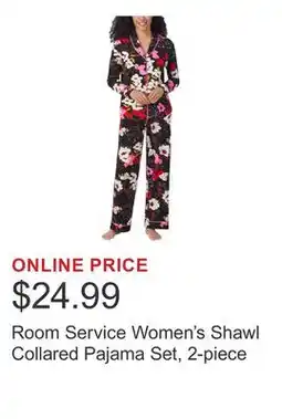 Costco Room Service Women's Shawl Collared Pajama Set, 2-piece offer