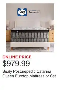 Costco Sealy Posturepedic Catarina Queen Eurotop Mattress or Set offer