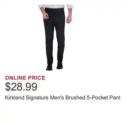 Costco Kirkland Signature Men's Brushed 5-Pocket Pant offer