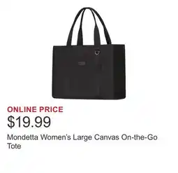 Costco Mondetta Women's Large Canvas On-the-Go Tote offer