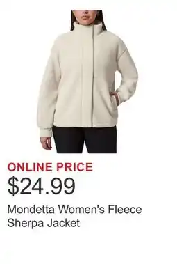 Costco Mondetta Women's Fleece Sherpa Jacket offer