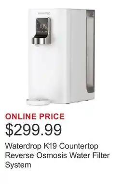 Costco Waterdrop K19 Countertop Reverse Osmosis Water Filter System offer