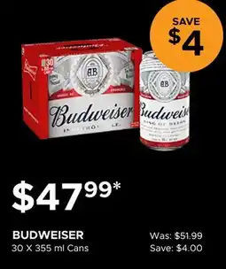 The Beer Store BUDWEISER offer