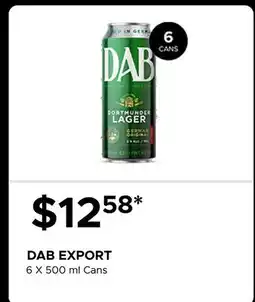 The Beer Store DAB EXPORT offer